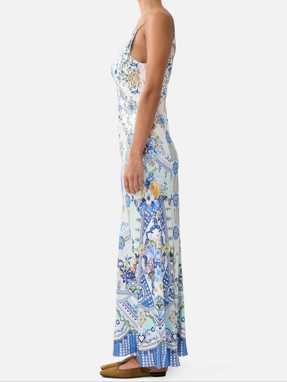 Camilla v neck full length bias slip dress In My homespun heart - Picture 2 of 13